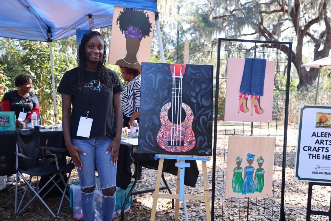 An artist and her art